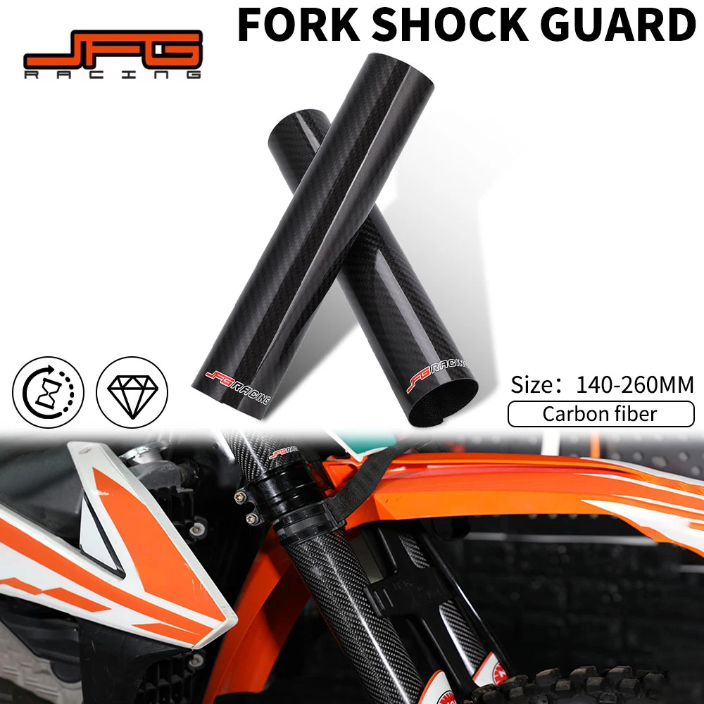 Jfg motocicleta de fibra carbono garfo dianteiro guarda envoltório capa acessório para exc sx sxf xcf xcw crf yz 125 250 350 450 pit dirt bike