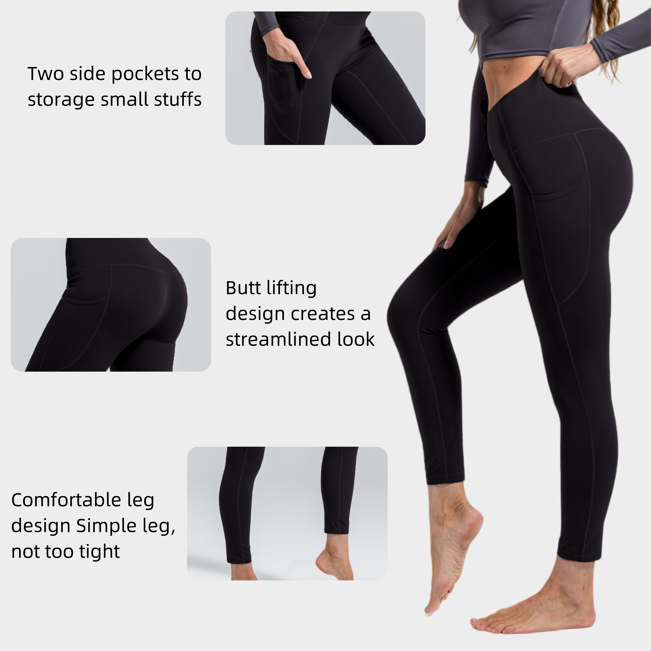 ผู้หญิงสูงเอวโยคะLeggingsยืดกางเกงโยคะTights Push Upฟิตเนสวิ่งกีฬากางเกงสีทึบ