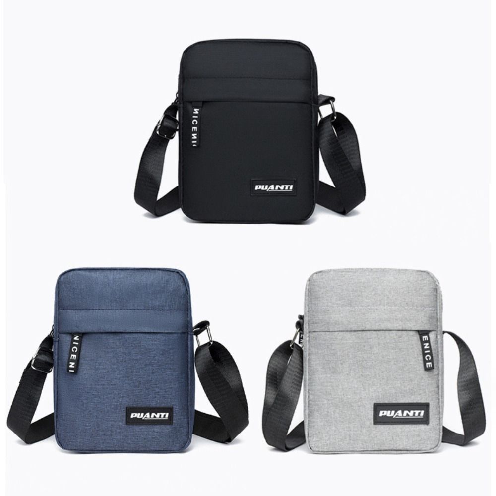 Mini bolsa de ombro de nylon masculina, bolsas monocromáticas crossbody casual e elegante, bolsa de mão retrô de negócios