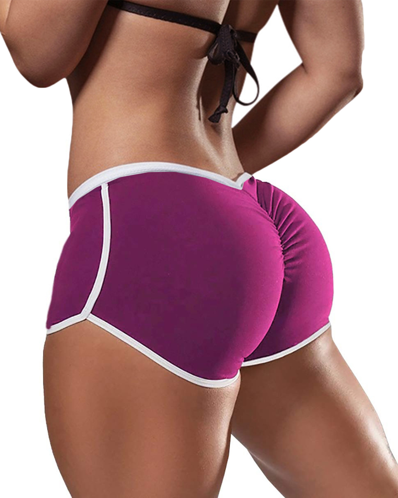 Pantalones cortos deportivos de cintura baja para mujer, pantalones cortos con diseño de pliegue elástico, pantalones cortos sexis de entrenamiento para gimnasio para mujer, Mini pantalones cortos ajustados para Fitness