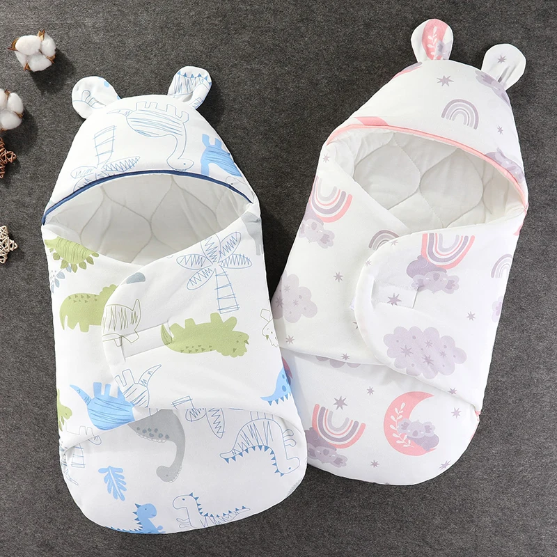 Sacos de dormir para bebé recién nacido, mantas envolventes para bebé de dibujos animados, saco de dormir para recién nacido, sobre, capullo grueso para bebé de 0 a 6M