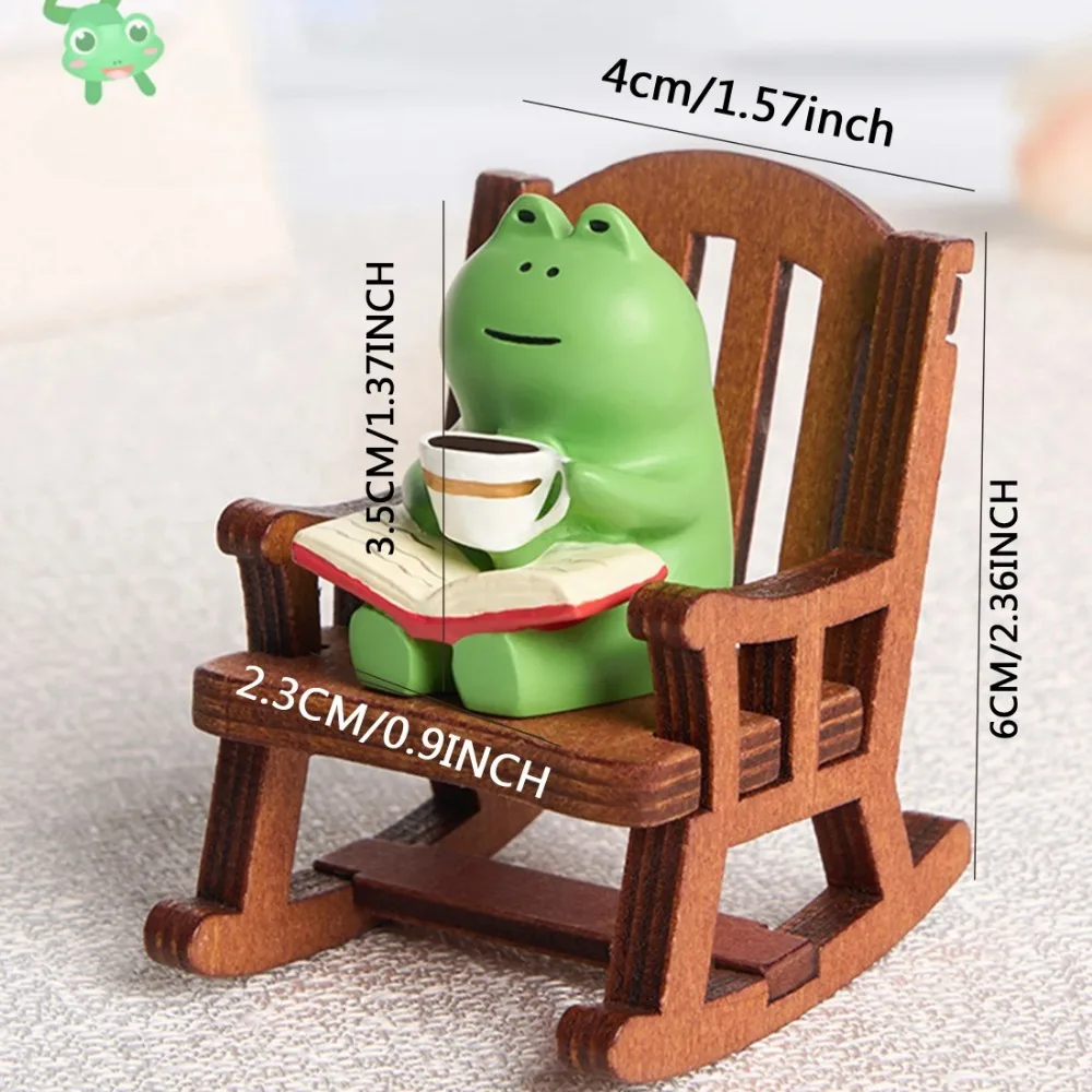 Frog Rocker Chair Cute Japanese Healing Small Decoration Office Desktop Decoration Car Center Control Decoration