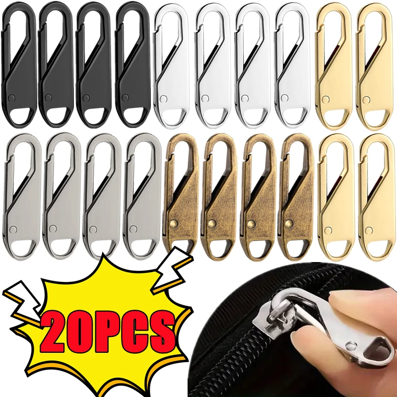 20-5PCS Zipper Slider Puller Instant Zipper Repair Bag Replacement Bad Buckle Travel Bag Suitcase Zipper Head DIY Sewing Craft