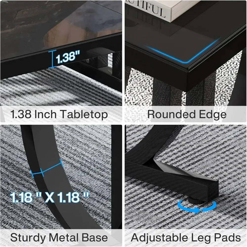 Computer Desk 63 Inch Large Modern Computer Desk With Metal Geometric Base Black Conference Table Gaming Office Furniture