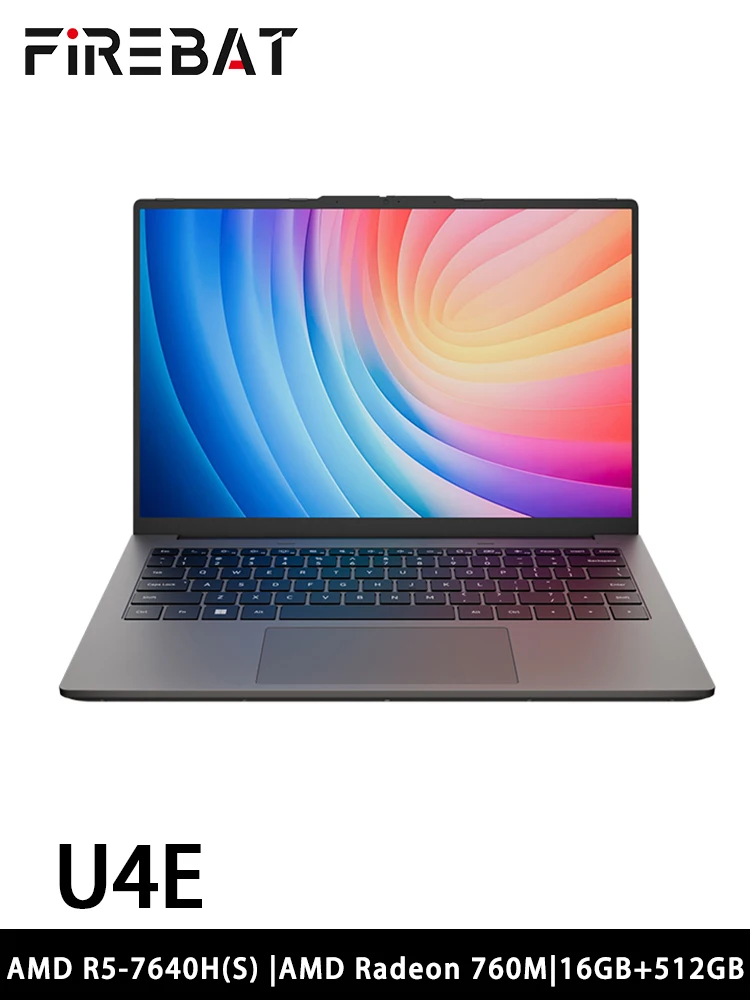FIREBAT U4E 14 pulgadas AMD Radeon 760M Ryzen5 7640HS DDR5 144Hz Wifi6 BT5.2 16GB 512GB Gaming Gamer Bussiness Notebook portátil