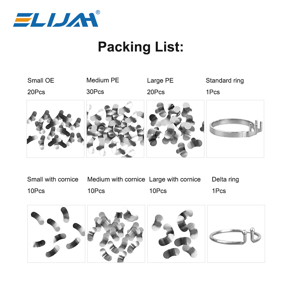 Denspay 100 stks/doos Tandheelkundige Sectionele Matrix Systeem Tandheelkundige Sectionele Matrix Band Hars Vastklemmen/Seperkende Ring Tandarts Gereedschap