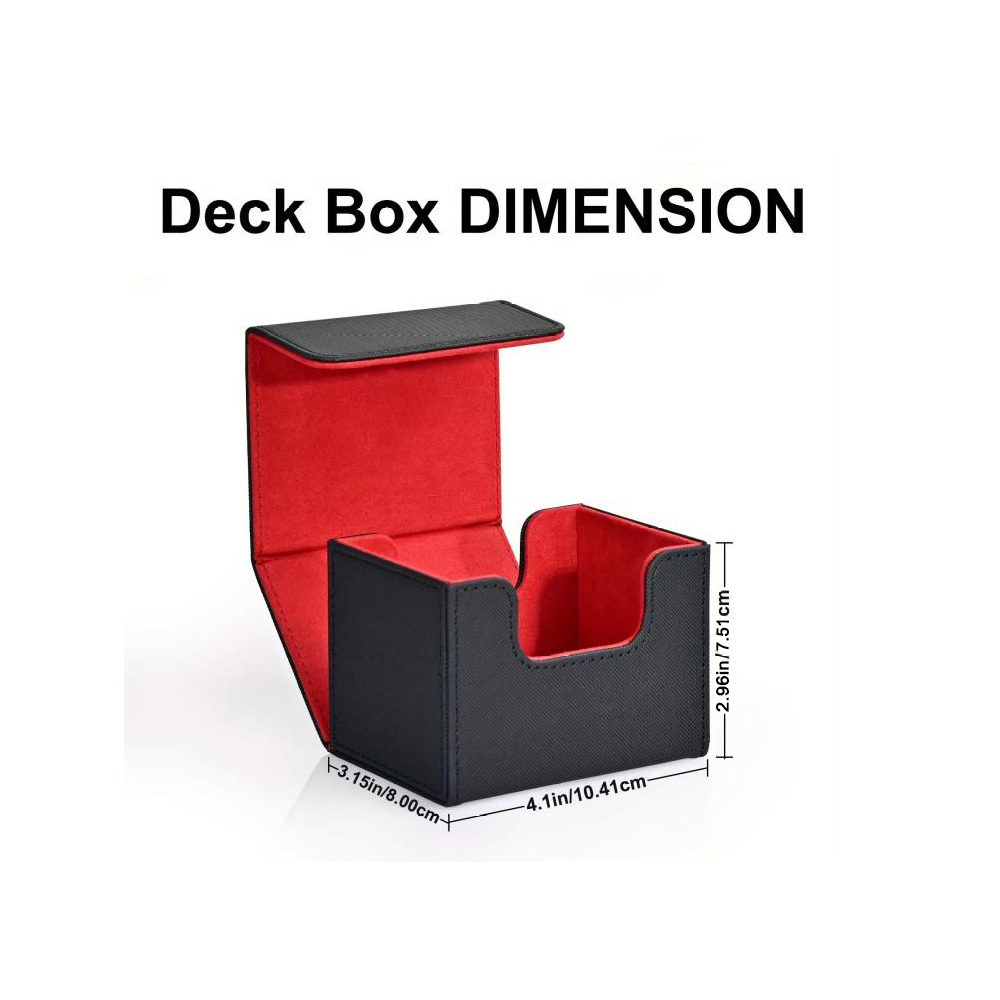 Caixa de armazenamento de cartão empilhável, material pu à prova d'água de 100 + capacidade com proteção final para armazenamento de jogos de mesa e colecionável