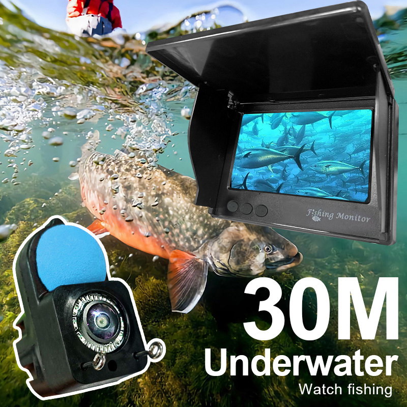 Câmera subaquática para localização de peixes, 1080p, hd, 4.3 polegadas, lcd, câmera de pesca com bateria de 5000amh, ferramentas portáteis de pesca com visão noturna