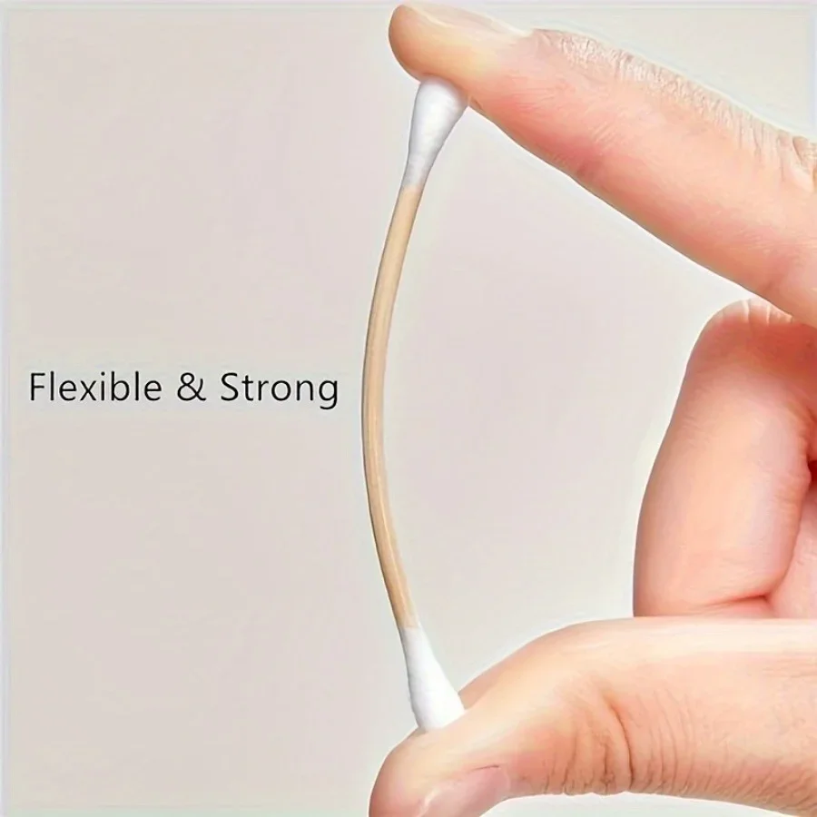400 PCS/200 PCS,ผ้าฝ้ายไม้ไผ่ Swabs,ไม้ผ้าฝ้าย Swabs,Double Pointed,ไม่มีพลาสติกหู Sticks,