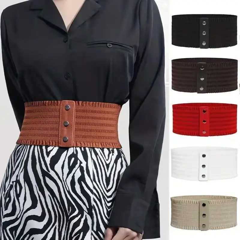 Ladies waist elastic fringed belt slim decorative lace dress versatile tunic top waist seal fashionable