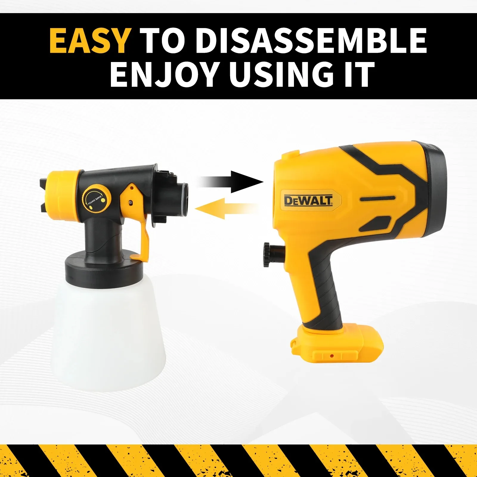 800ML 휴대용 무선 페인트 분무기, 고출력 자동차 및 가구 스프레이 건, DEWALT 배터리와 호환 가능