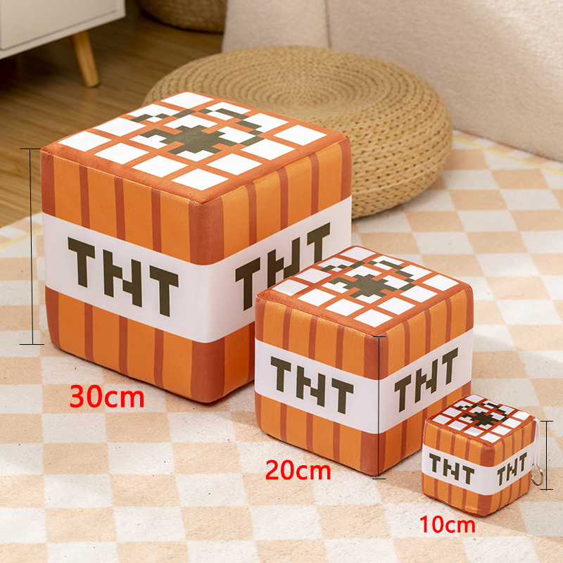 MineCraftion TNT figura de peluche muñeca modelo juguetes MineCraftion dibujos animados almohada cuadrada muñeca Steve Alex TNT modelo para regalos