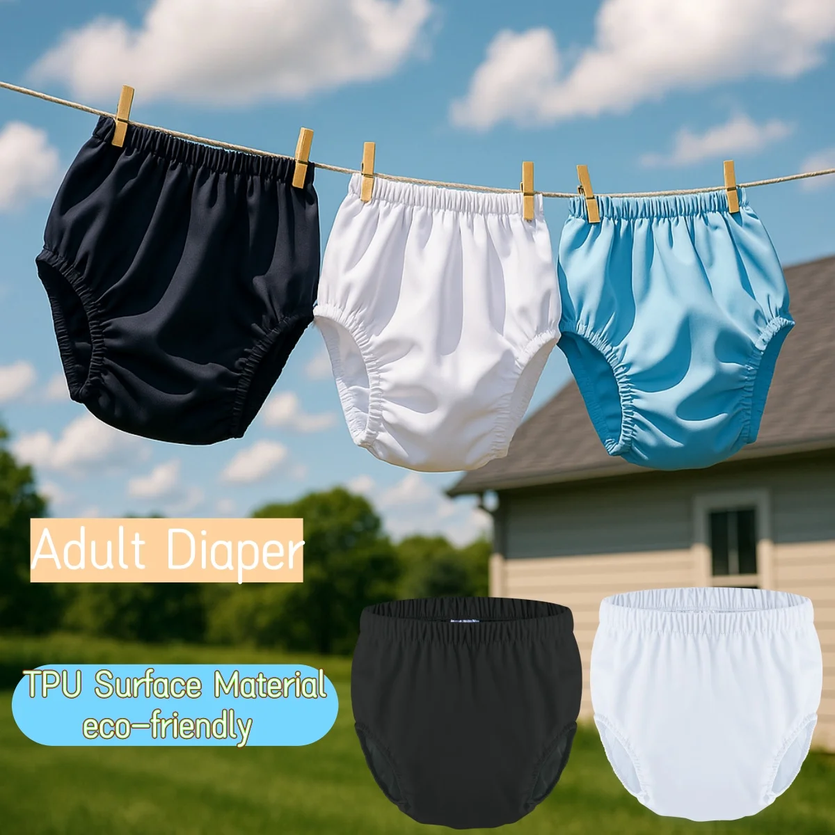 Pañal impermeable para adultos, pañales reutilizables lavables, pantalones para el cuidado, pantalones a prueba de fugas, pantalones de natación, cubierta de pañal para ancianos, triangulación de envíos