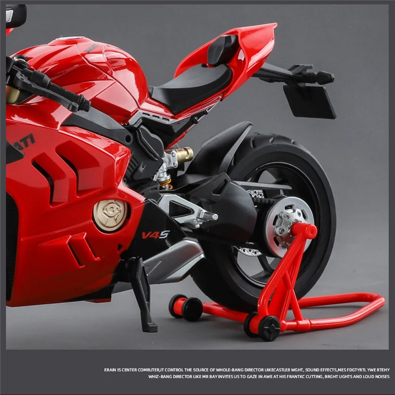大サイズ 1/9 ドゥカティスパニガーレ V4S 合金レーシングバイクシミュレーションダイキャストメタルストリートバイクモデルライトキッドギフト