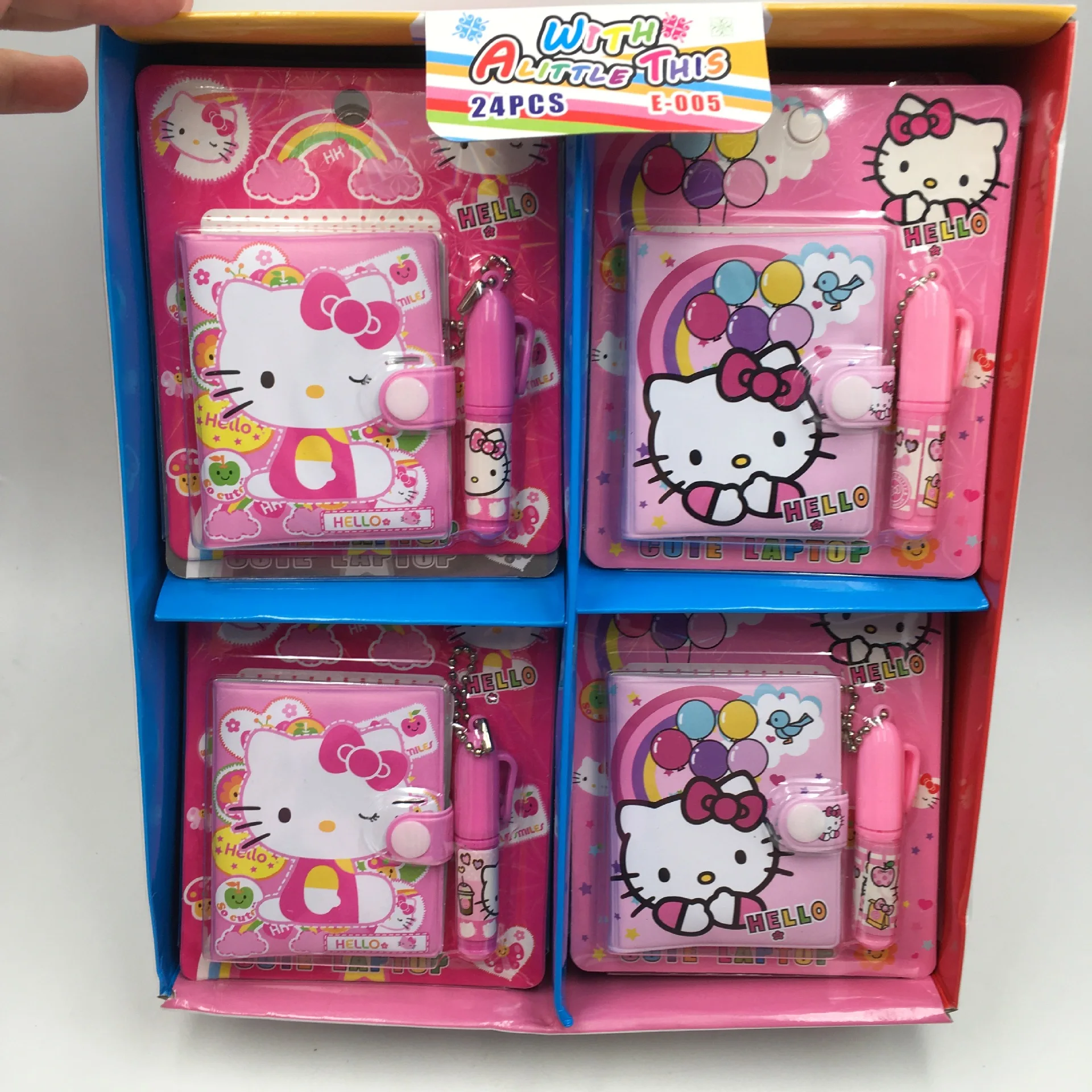 24pcs Sanrio 헬로 키티 편지지 소책자 상품 볼펜 사무실 세트와 귀여운 소녀 도매 학생 용품