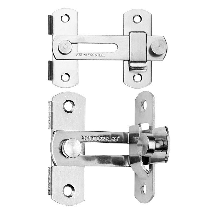1PC Door Lock 90 Degree Barn Bolt Cast Stainless Steel Hook Latch Window Cabinet Locks with Screws Right Angle Sliding Gate Lock