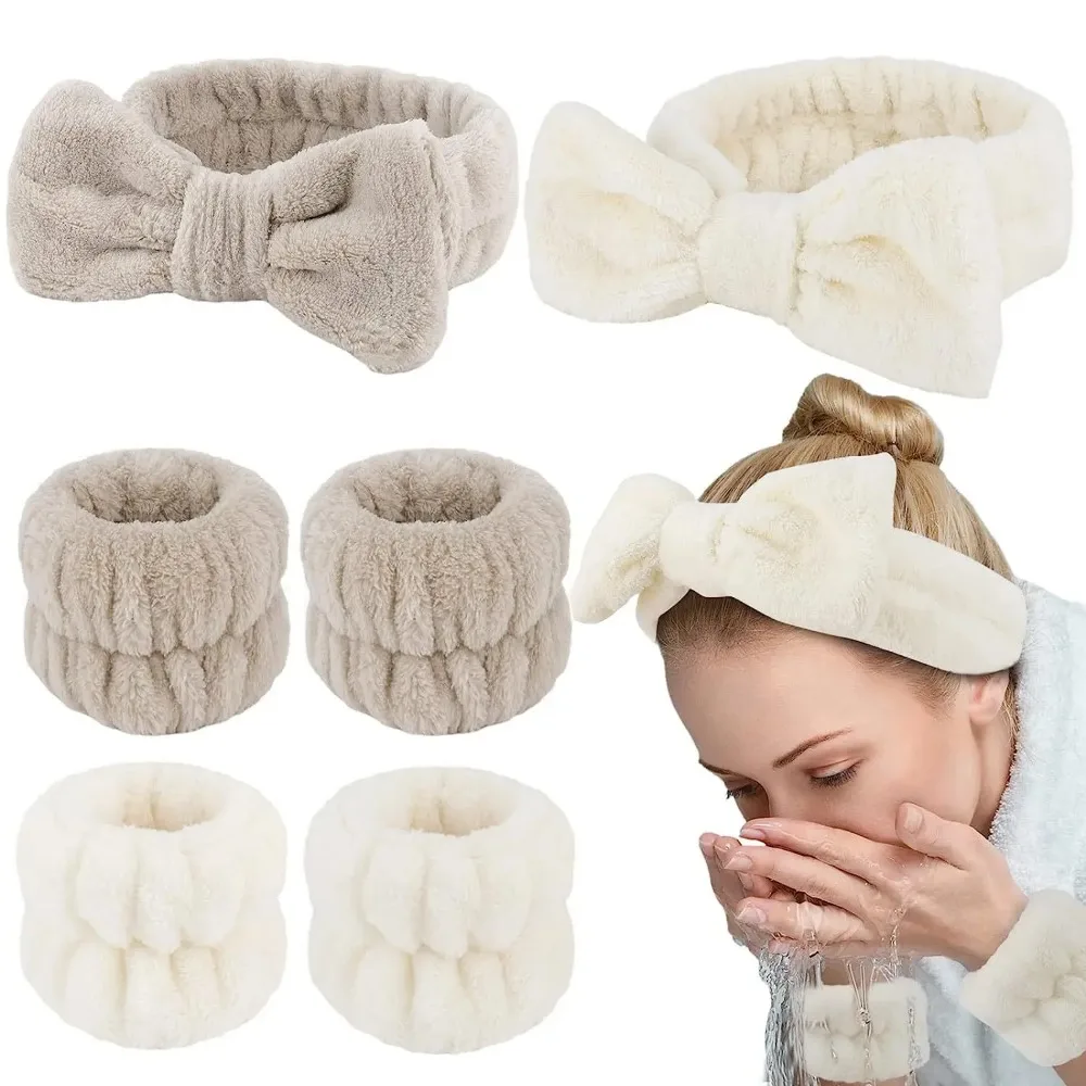 Diademas para lavar la cara para mujer, pulsera reutilizable para Spa, pulseras de toalla de microfibra suave para mujeres y niñas, banda para el sudor deportiva para correr