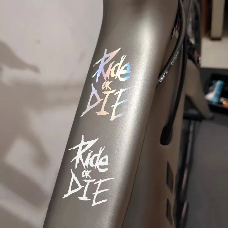 Ride or Die Bike Frame Stickers Bicycle Top Tube Waterproof Decals for MTB Bicycle Decorative Frame Bike Motorcycle Accessories