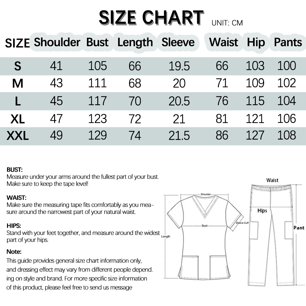 Esfoliante uniforme terno manga curta com decote em v topos + calças jogger conjunto uniforme de enfermagem feminino multicolorido pet médico esfrega workwear