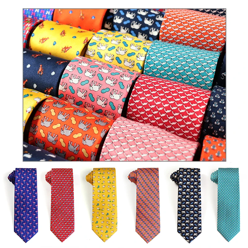 Corbatas de seda 100% Tailor Smith para hombre, corbata hecha a mano con patrón de animales, corbata de regalo de cumpleaños para el Día del Padre