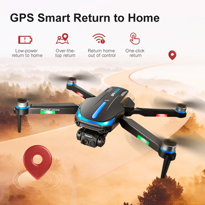 Drone RG806 Max RC com câmeras duplas GPS 8K HD 360 °   Monitor de segurança de estabilidade de quatro eixos para fotografia aérea para evitar obstáculos
