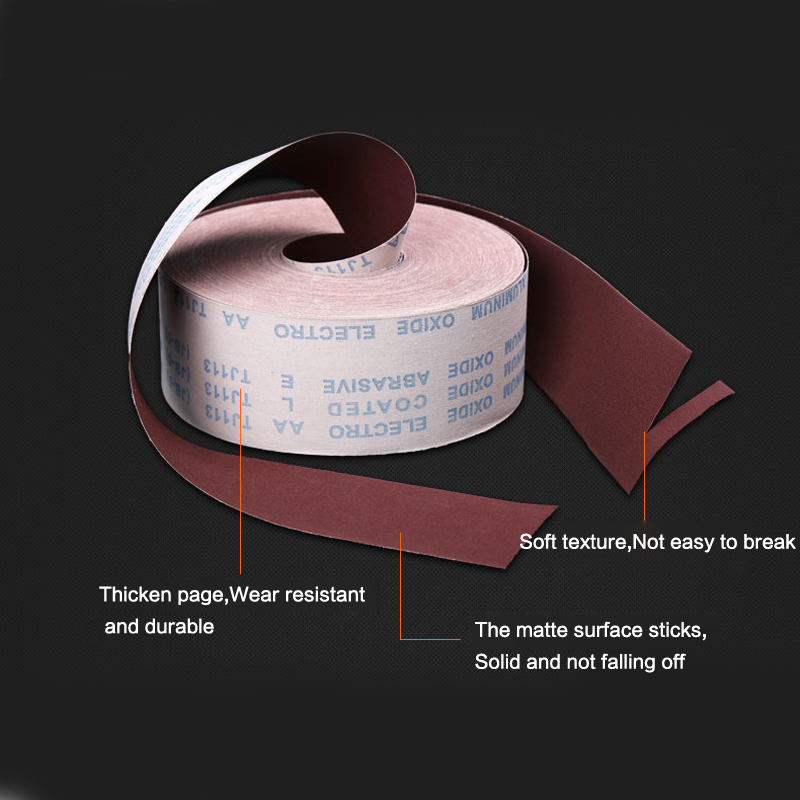 Rollo de tela de esmeril de 5 metros, papel de lija abrasivo para herramientas de pulido, grano 80/100/120/150/180/240/320