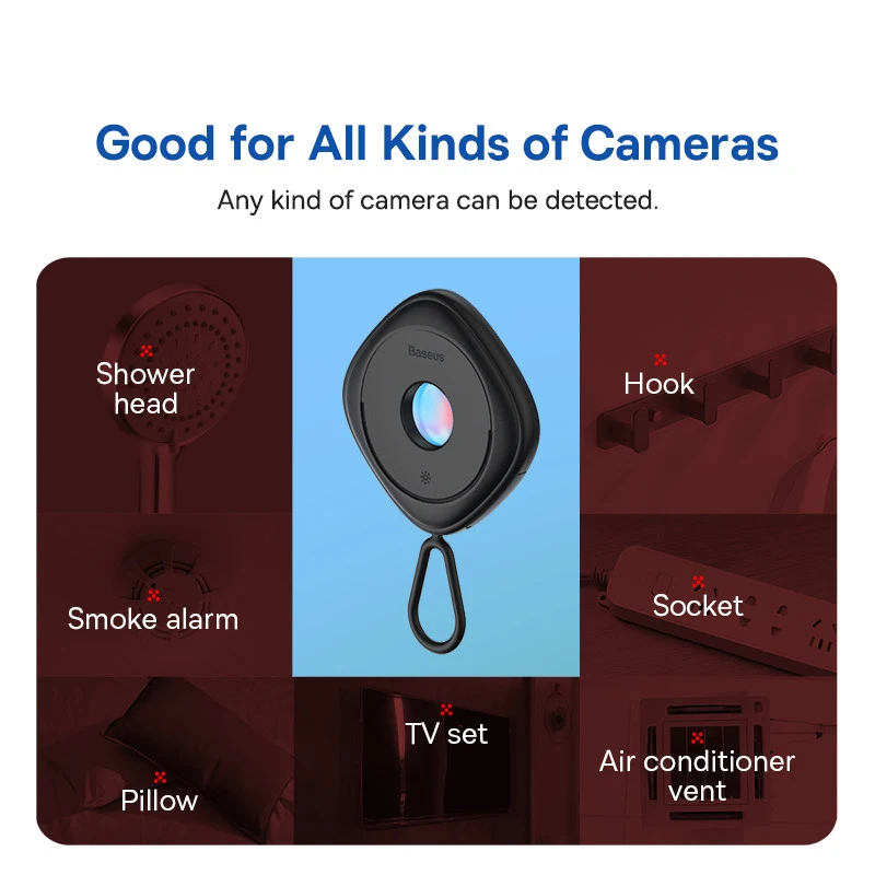 Baseus Camera Detector for Hidden Camera Portable Pinhole Lens Detect Gadget Anti-Peeping Security Protect Anti Candid Detector
