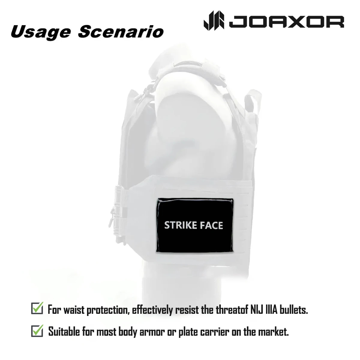 JOAXOR Soft BulletProof Plate 6"x8" NIJ Level IIIA 3A 0101.06 Vest Soft Ballistic Side Waist Panel