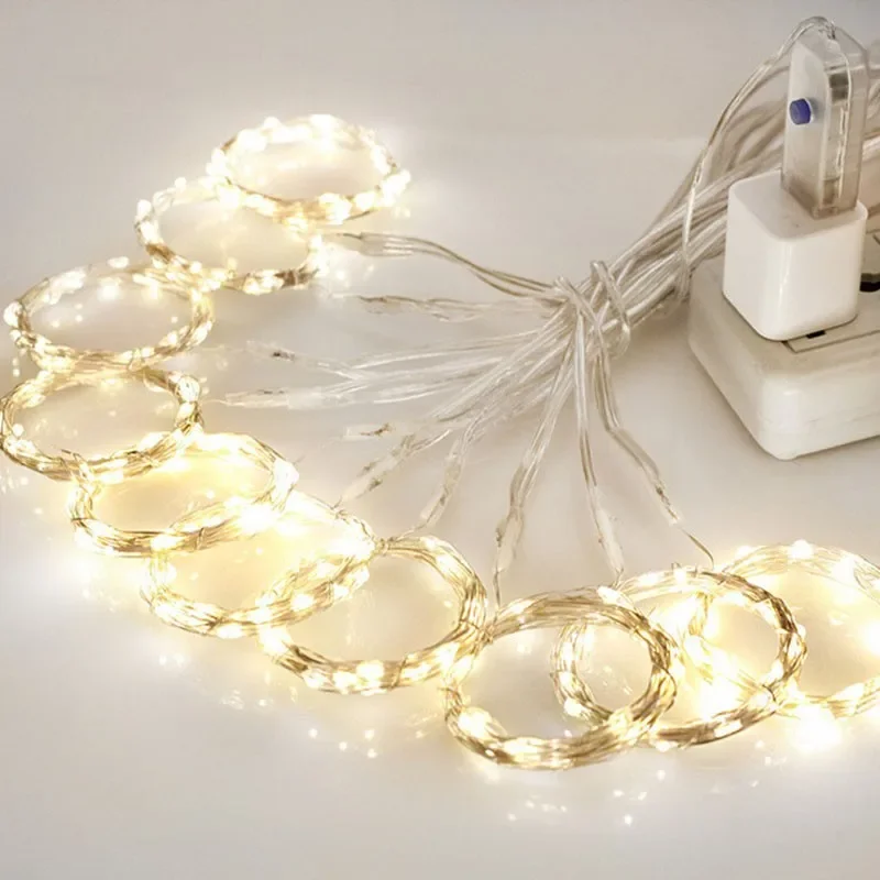 3M LED Curtain String Light คริสต์มาสไฟ Fairy Garland Icicle สําหรับงานแต่งงานตกแต่งสวนหน้าแรก