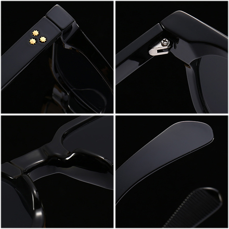 SHAUNA Retro Cuadrado Hombres Remaches Gafas de sol Shades UV400 Moda Mujer Gafas de sol verdes