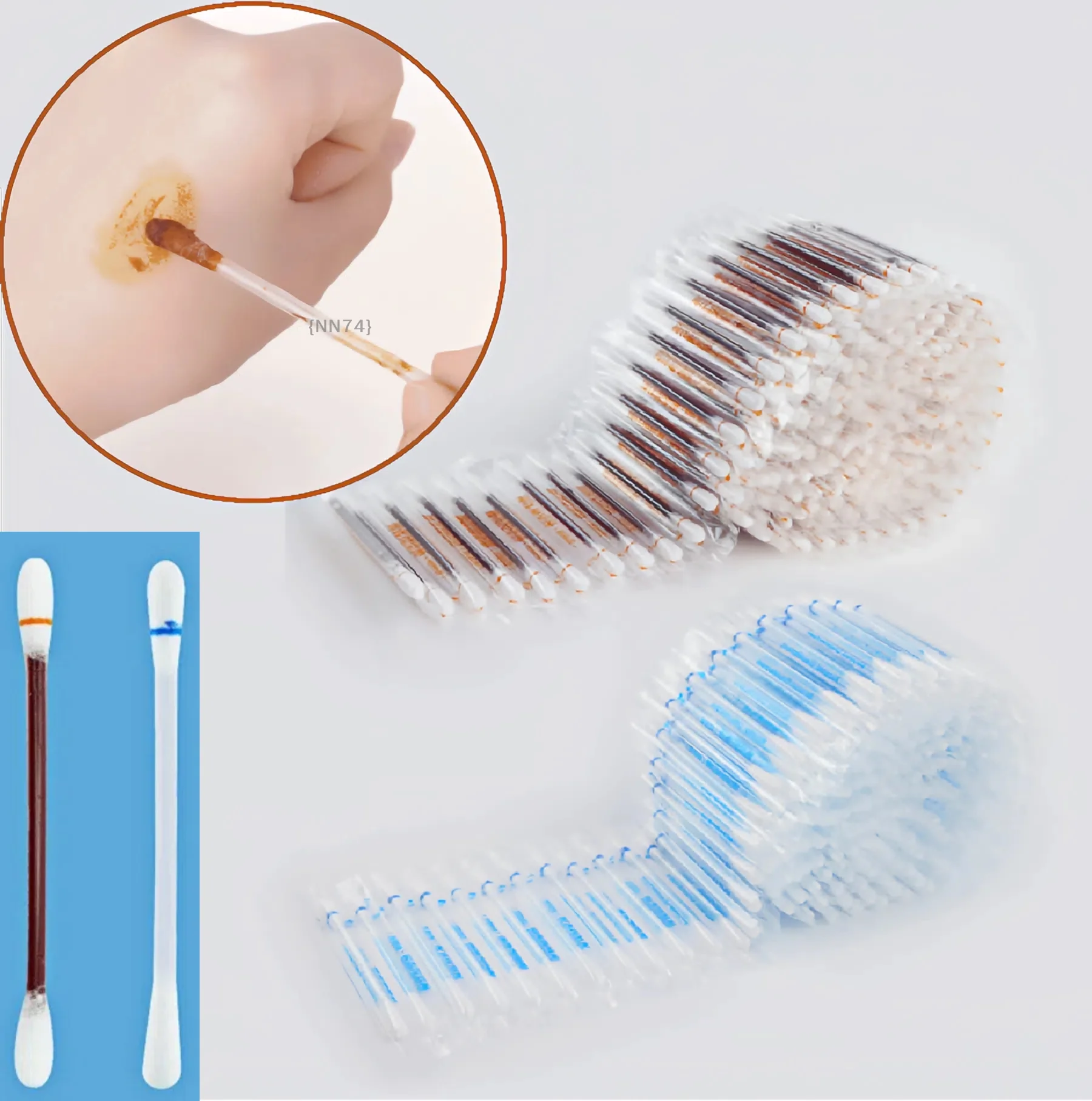 50 pezzi monouso medico con iodio/alcol tampone disinfettante portatile batuffolo di cotone forniture di sopravvivenza di sicurezza di emergenza esterna {NN74}