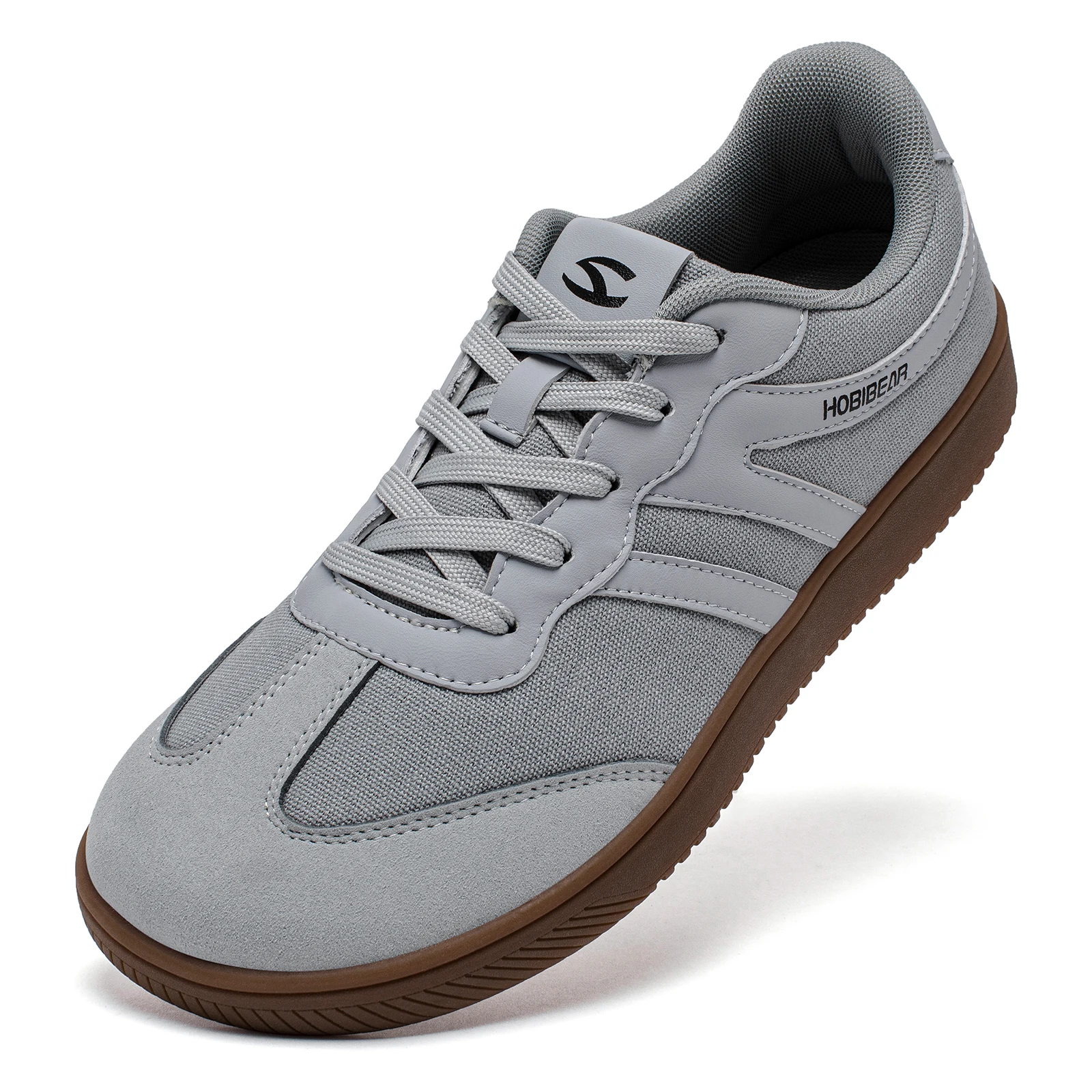 HOBIBEAR Sneakers mit breiter Zehenpartie, Unisex-Wanderschuhe, Schnürstoff, rutschfest, lässiger Sneaker