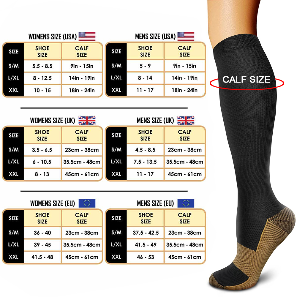 1 Paar Sport Kupfer Kompression socken für Frauen und Männer, Zirkulation 15-20 mmhg ist die beste Unterstützung für den ganzen Tag tragen Laufs ch wester