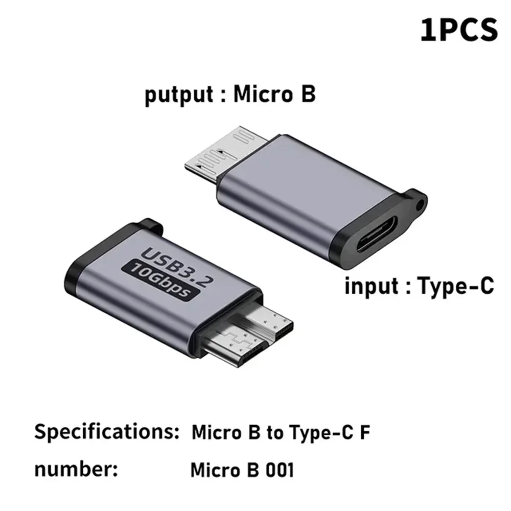 Adaptateur Micro B USB 3.0 Alemle Vers Typ C Buchse, Stecker für Disque Dur Externe HDD, Sengble