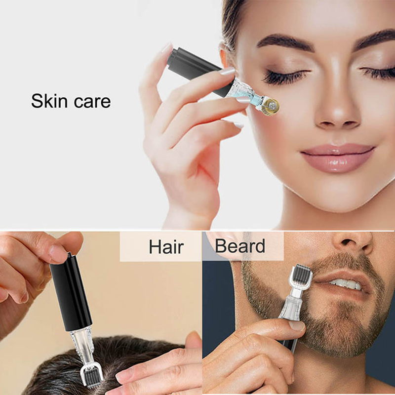 Derma Roller Титановый игольчатый валик для лица, валик для бороды, валик для гидрости, роста бороды, уход за бородой и аппликатор сыворотки
