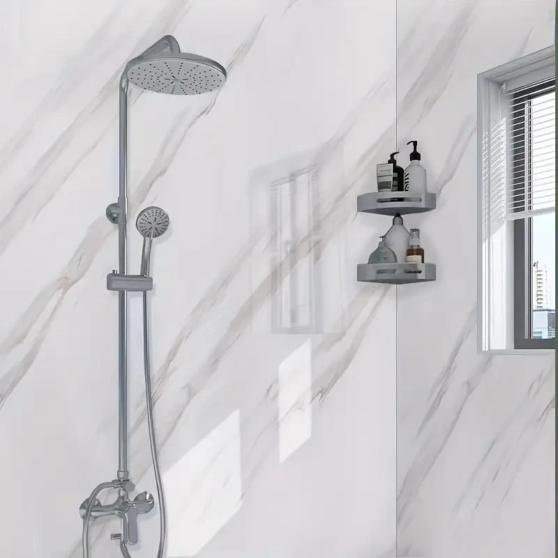 1 rollo de pegatinas autoadhesivas de mármol para baño, pegatinas blancas de Jazz, papel tapiz de cocina, película adhesiva, pegatina de pared impermeable y a prueba de grasa