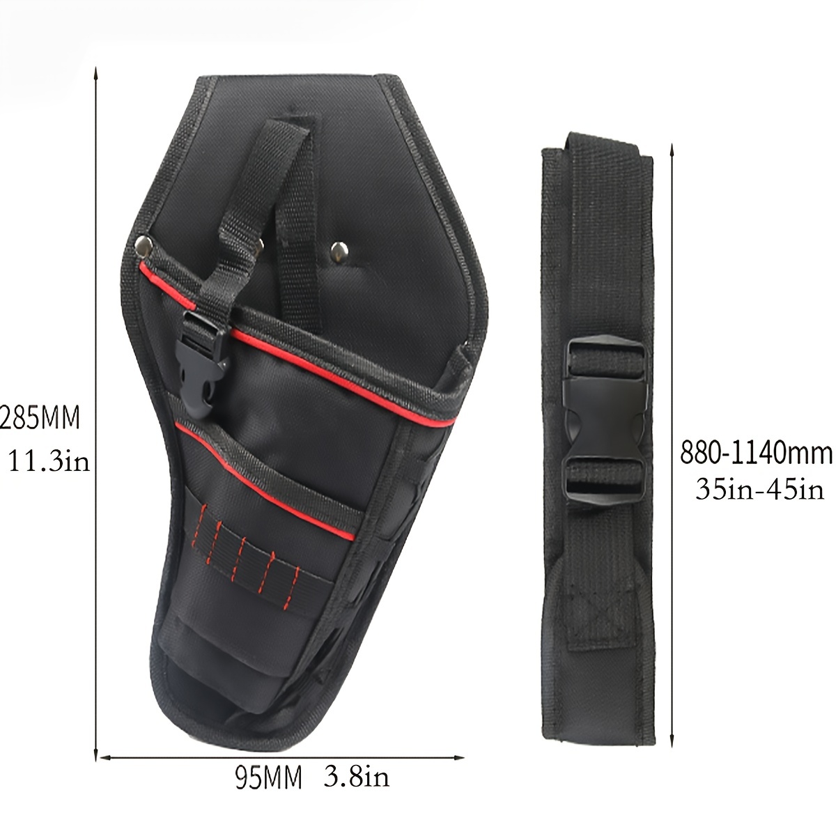 Boorholster met meerdere gereedschapslussen en schuin ontwerp voor gelijkmatig balansgewicht op de riem, draagbare multifunctionele gereedschapsset