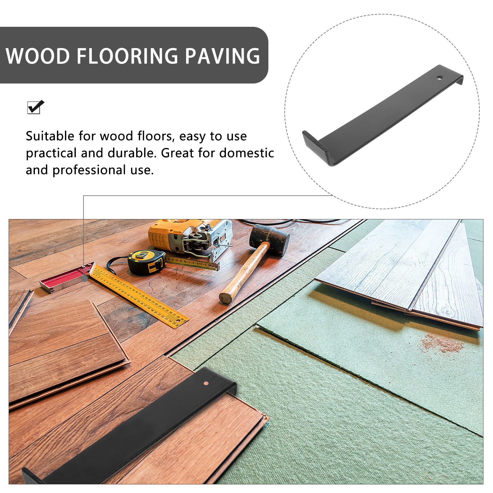 1pc Pulls Bar For Laminate Wood Vinyl Plank Hardwood Floor Installation Tool Steel Flooring Install Kit Hand Tool