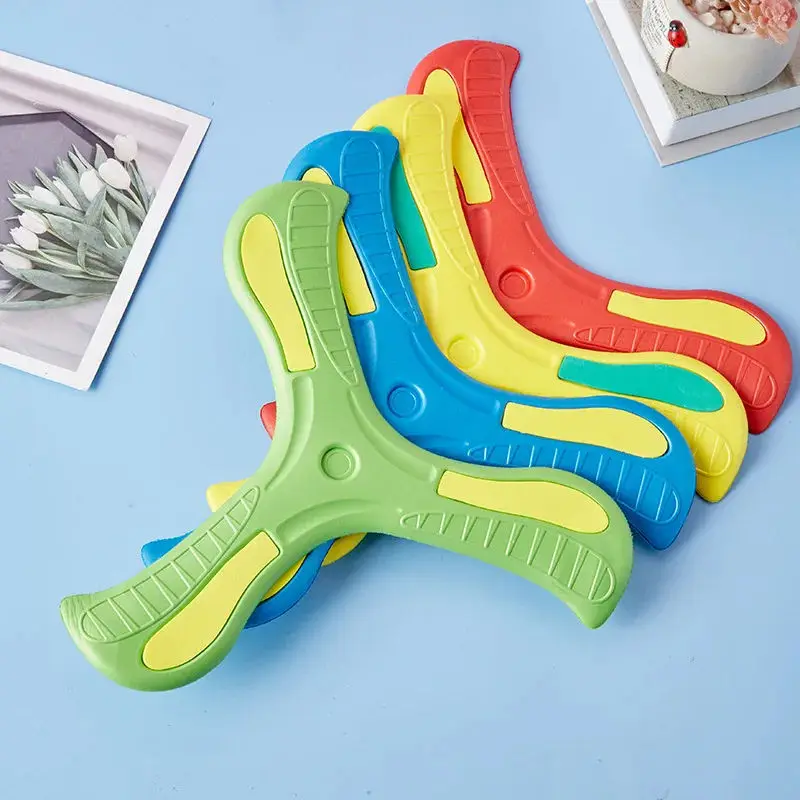 เด็ก Boomerang นุ่มสามใบ Cross ของเล่นกลางแจ้ง Flying Disc ผู้ใหญ่เด็ก Interactive กีฬาของเล่นสําหรับปริศนา Decompression ของขวัญ