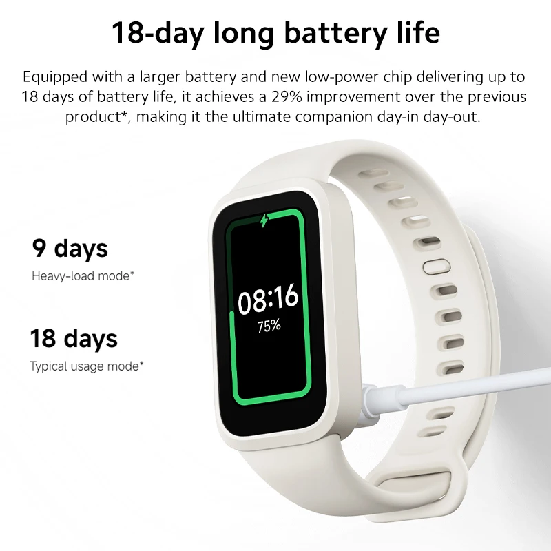 In stock Global Version Xiaomi Smart Band 9 active 1.47'' TFT display 100+ watch faces Up to 18-day battery life 5ATM water