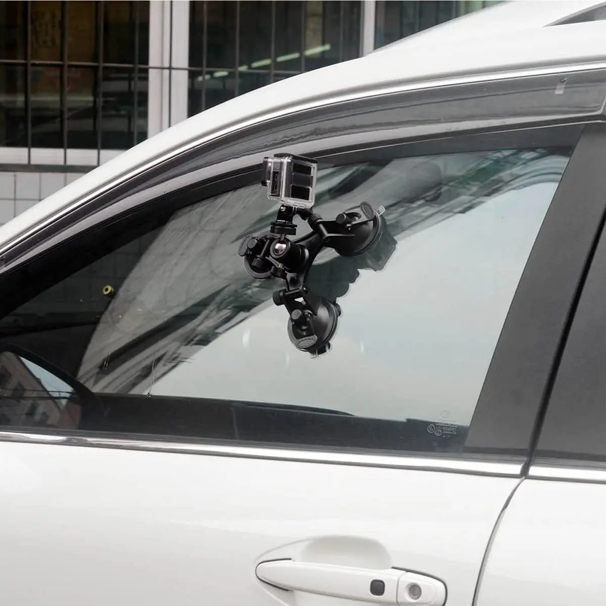Triple Suction Cup Mount for DJI OSMO Action 5 4 3 GoPro 13 12 11 10 9 8 with 1/4" Standard Thread Adapter for Insta360 X5 X4 X3