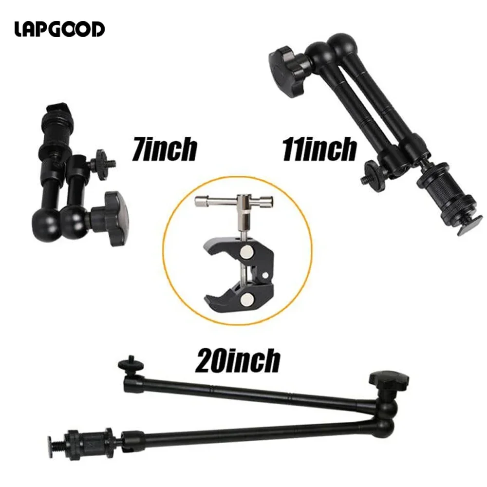 Brazo mágico articulado de Metal de 7/11/20 pulgadas, soporte súper abrazadera para cámara DSLR, accesorios de fotografía para estudio fotográfico, Kit de accesorios