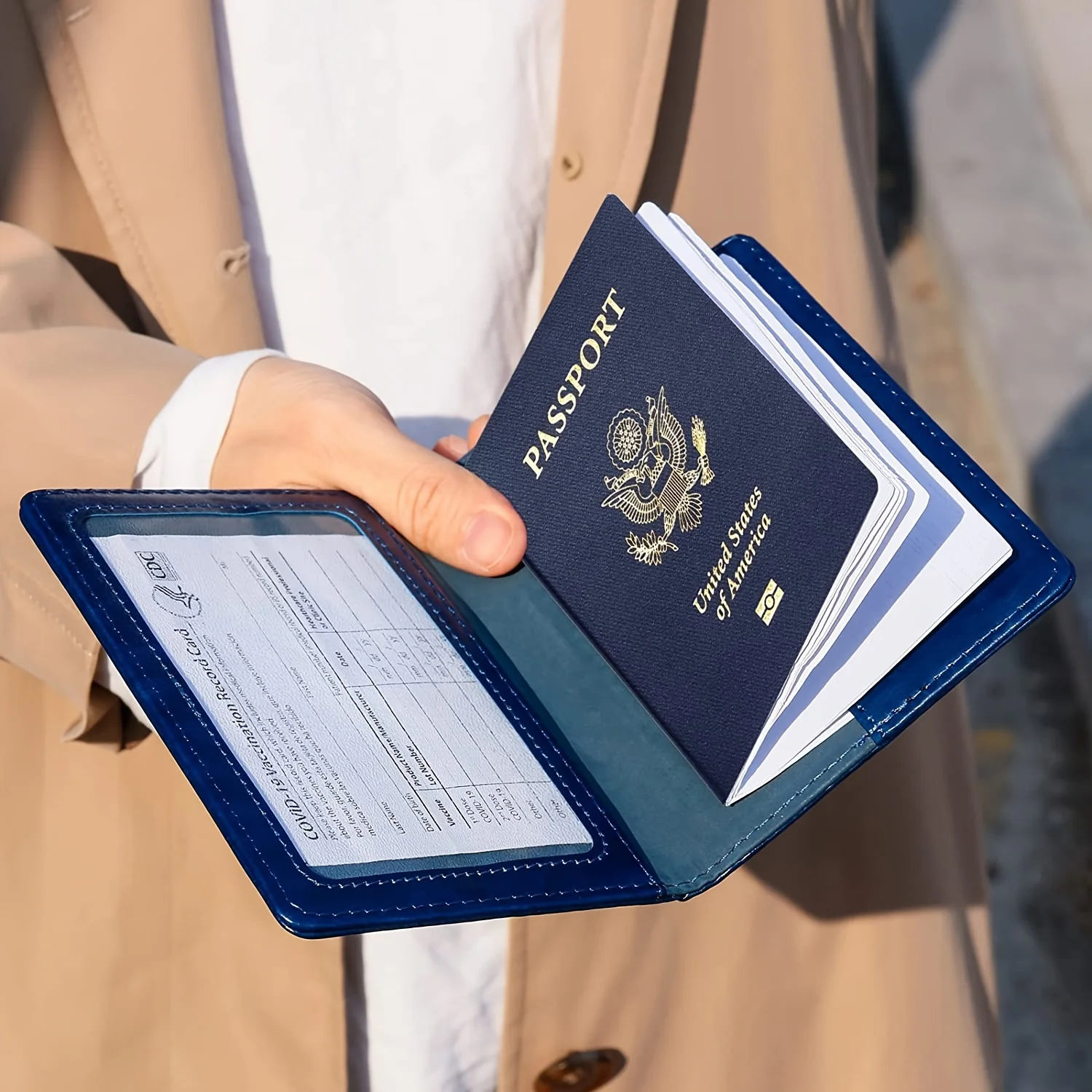 Porta-passaporte capa carteira viagem essencial rfid bloqueio caso de cartão de couro internacional viagem deve ter acessórios de viagem