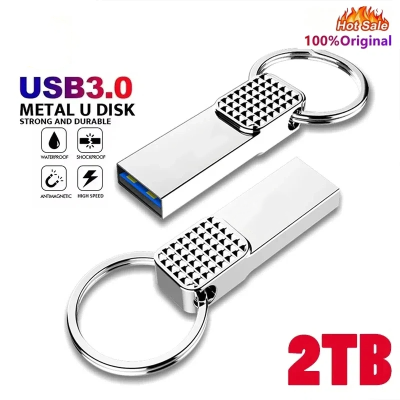 Новый оригинальный флэш-накопитель емкостью 2 ТБ USB 3.0 Высокоскоростной флэш-накопитель 1 ТБ Металлическая водонепроницаемая USB-накопитель типа C для компьютерных устройств