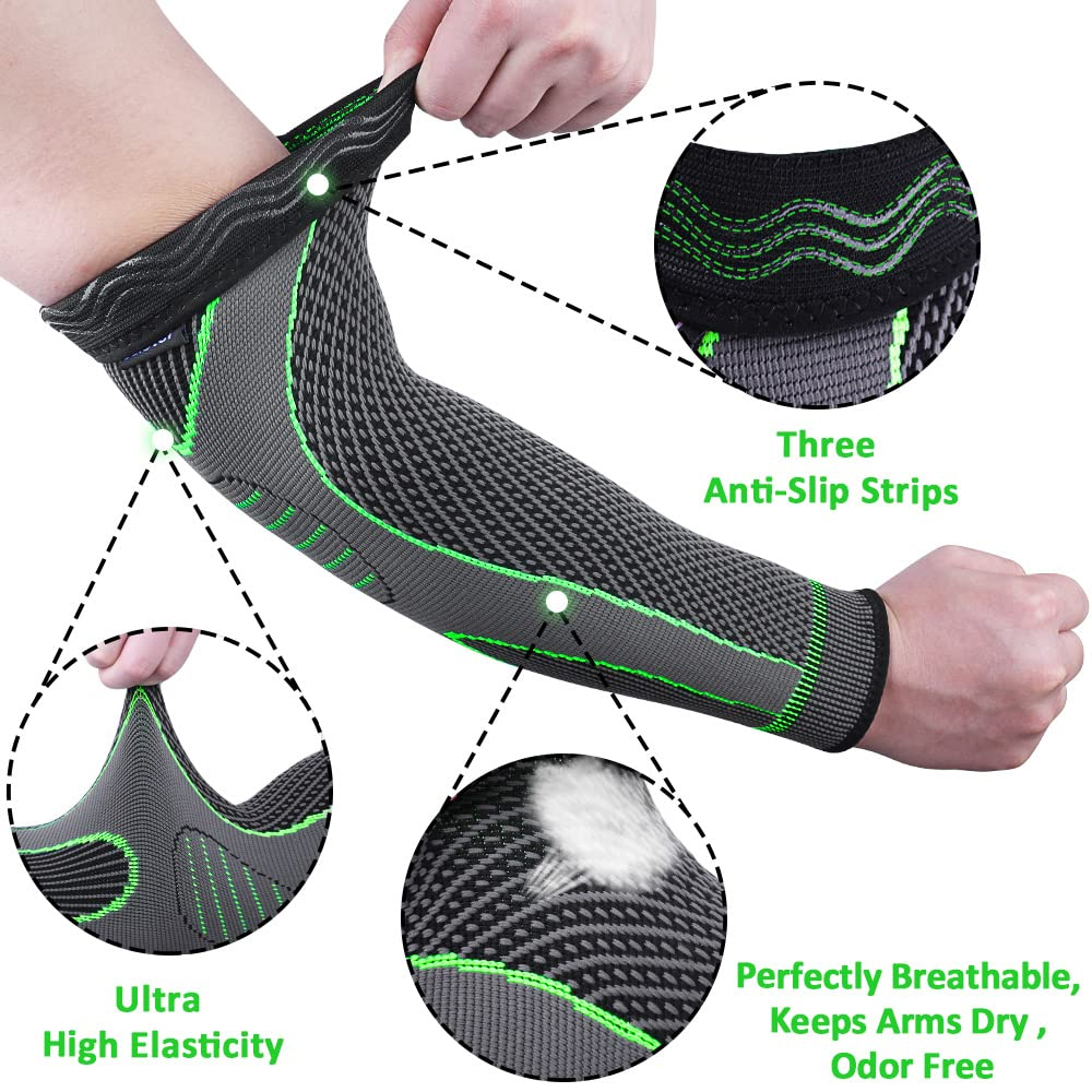 Coderas de compresión para hombres y mujeres, soporte de brazo transpirable antideslizante para tendinitis, codo de tenis, 1 ud.
