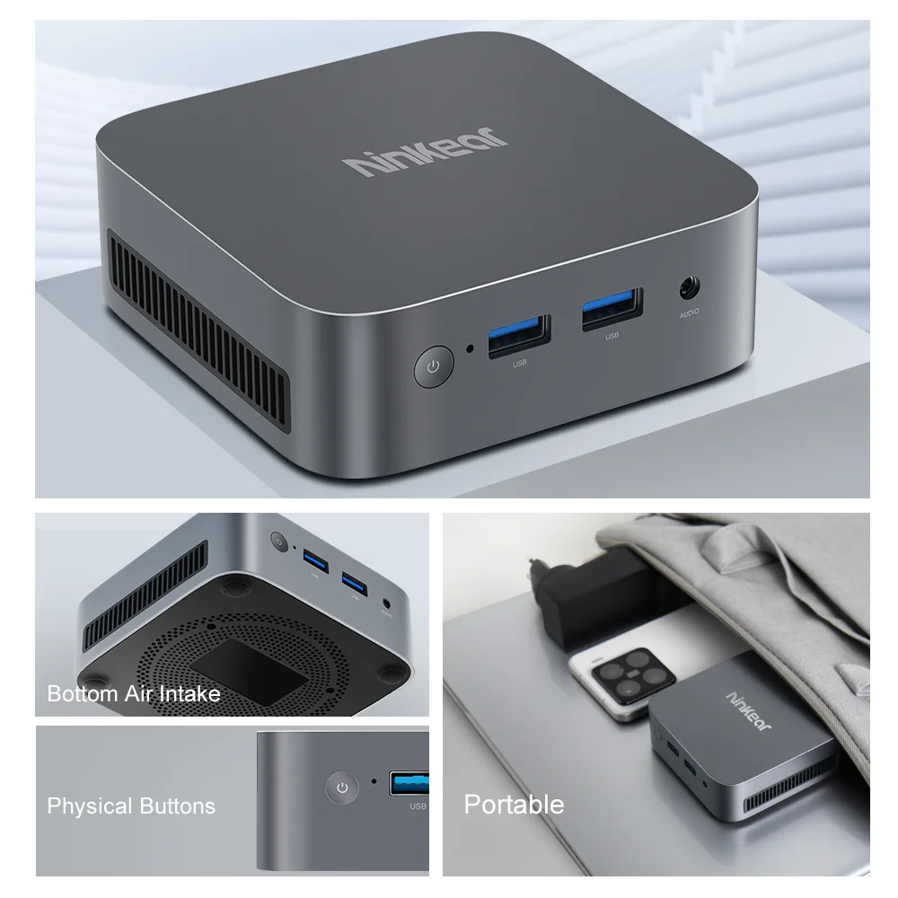 Ninkear Mini-PC MBOX 11 Intel N150 16 GB DDR4 + 512 GB SSD Bis zu 3,6 GHz Unterstützt Windows11/Linux OS 4K und 2 Displays Computer