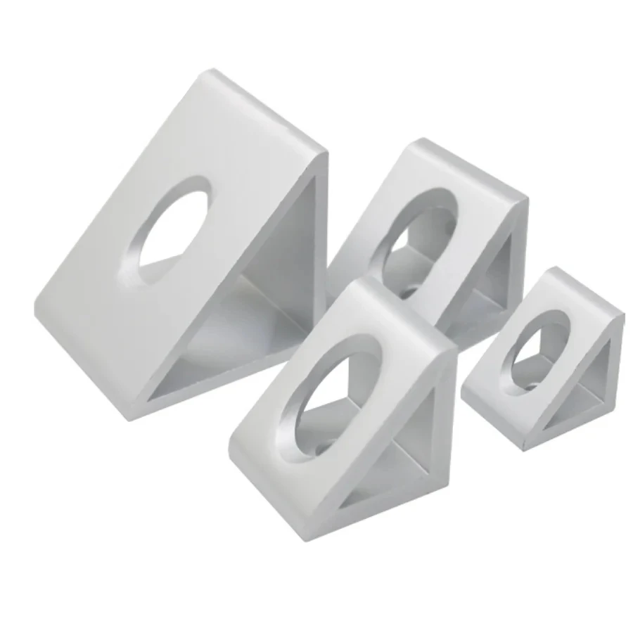4 Uds perfil de aluminio ángulo recto bloque triangular soporte de conector triangular 2020 3030 4040 4545 2040 3060 4080 4590 plata negro