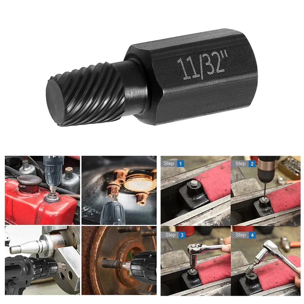 Extractor de tornillos de cabeza rota negra Imperial, juego de herramientas de extracción de tornillos dañados con rosca deslizante múltiple de 1/8 "-13/32", 10 Uds.