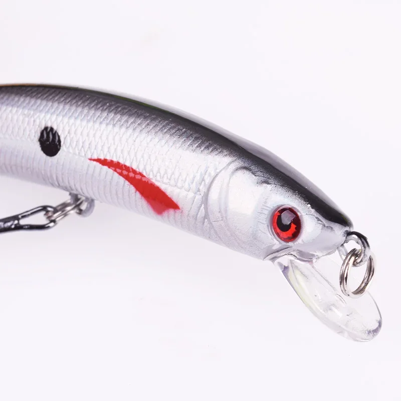 1 Chiếc Minnow Mồi Câu Cá 10Cm 8.5G Nổi Wobblers Giải Quyết Laser Mồi 3D Mắt Nhân Tạo Crankbait Cho bass Pike Swimbait