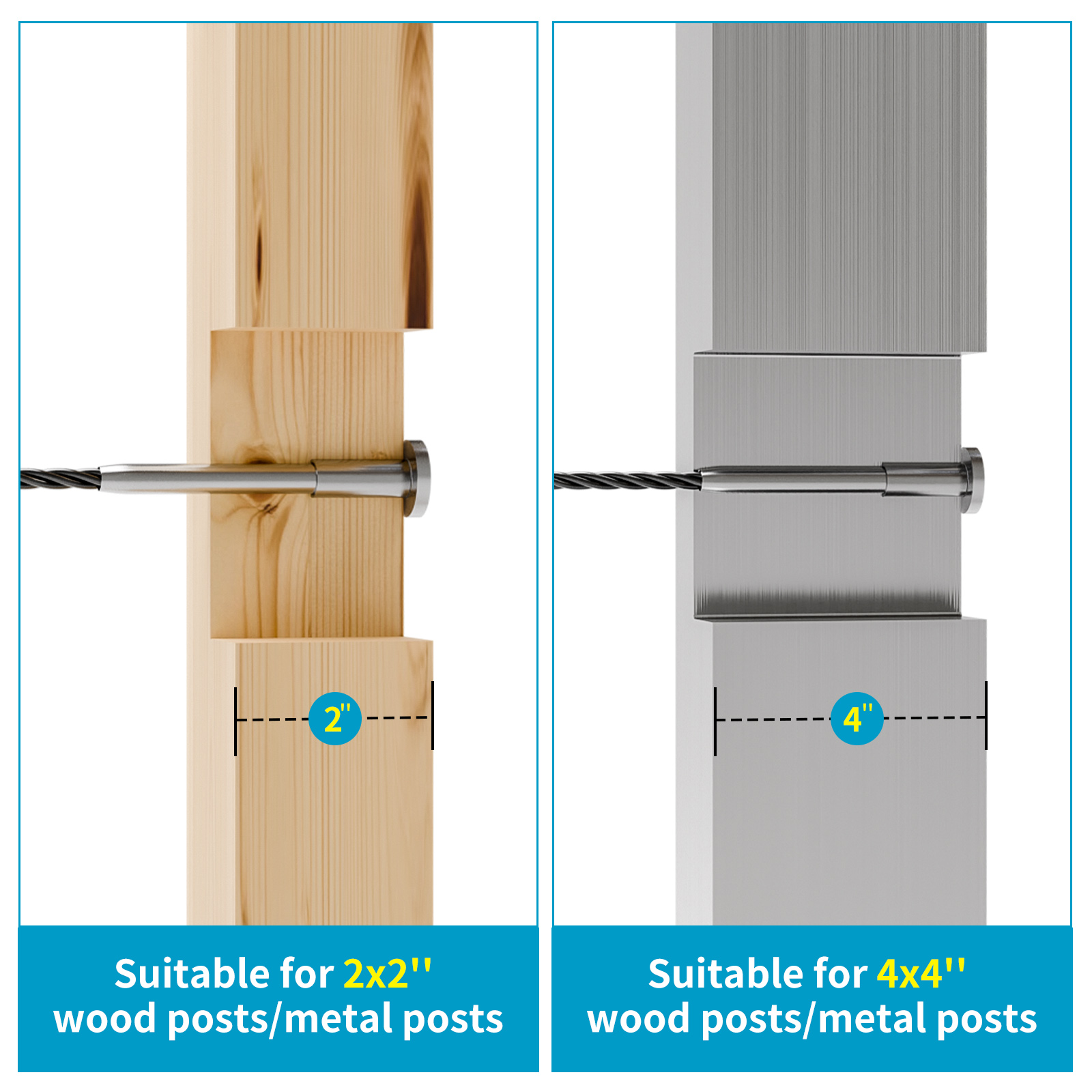 40 Pcs Round-Head Rod Invisible Connector, 1/8'' Invisible Cable Railing Kit